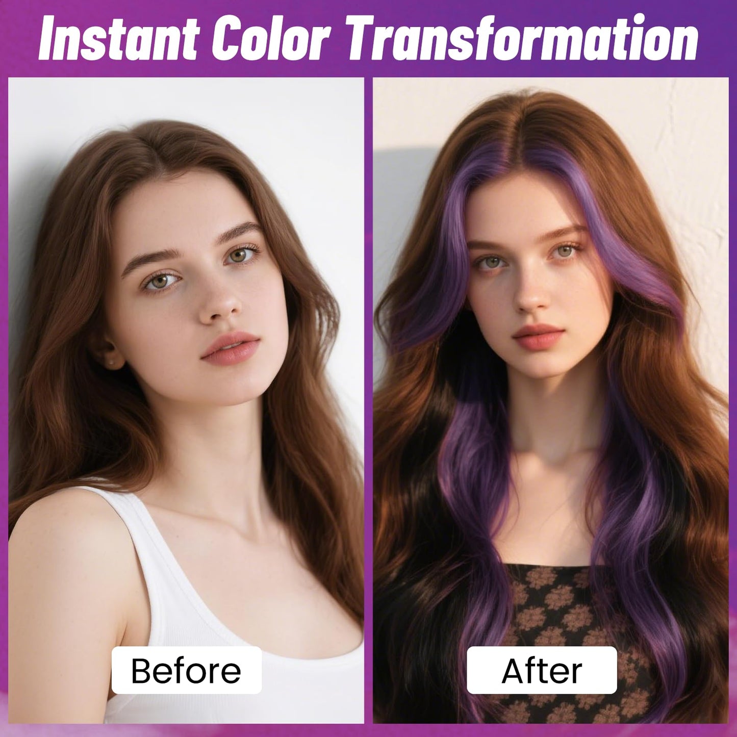 Purple Hair Spray, Seaboll Temporary Hair Color Spray for Kids Women Men-4.06 oz-Safe Non Sticky Washable One Day Hair Dye Spray,Disposable
