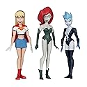 McFarlane Toys - The New Batman Adventures Poison Ivy Live Wire Supergirl (Girls' Night Out) 3pk Gold Label