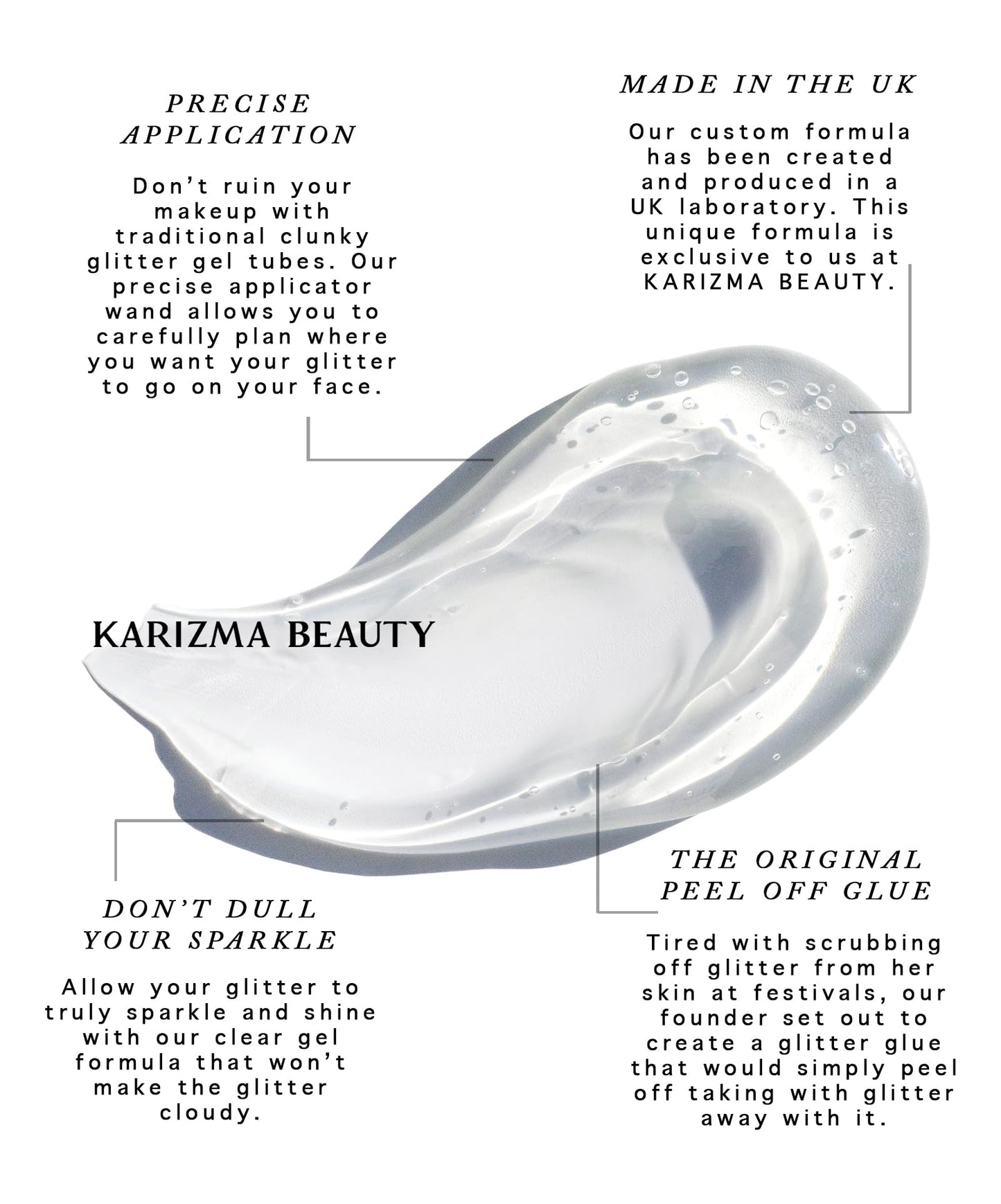 Cosmetic Glue, The Original Peel Off Formula. for Rhinestones Glitter by KARIZMA Beauty. Face Gems Glue Adhesive Body Cosmetic Makeup Primer Lash