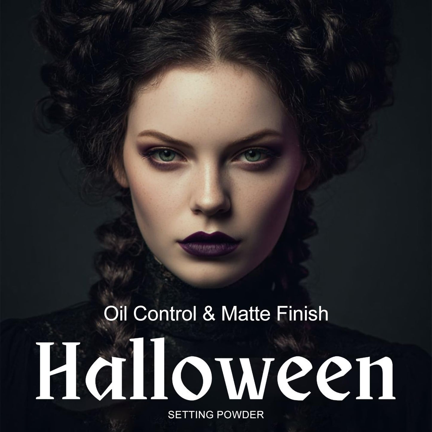 Talc-Free Setting Powder Makeup with Sifter, White Translucent Powder Colorset Powder, Matte Finishing Kimchi Setting Powder for Halloween SFX