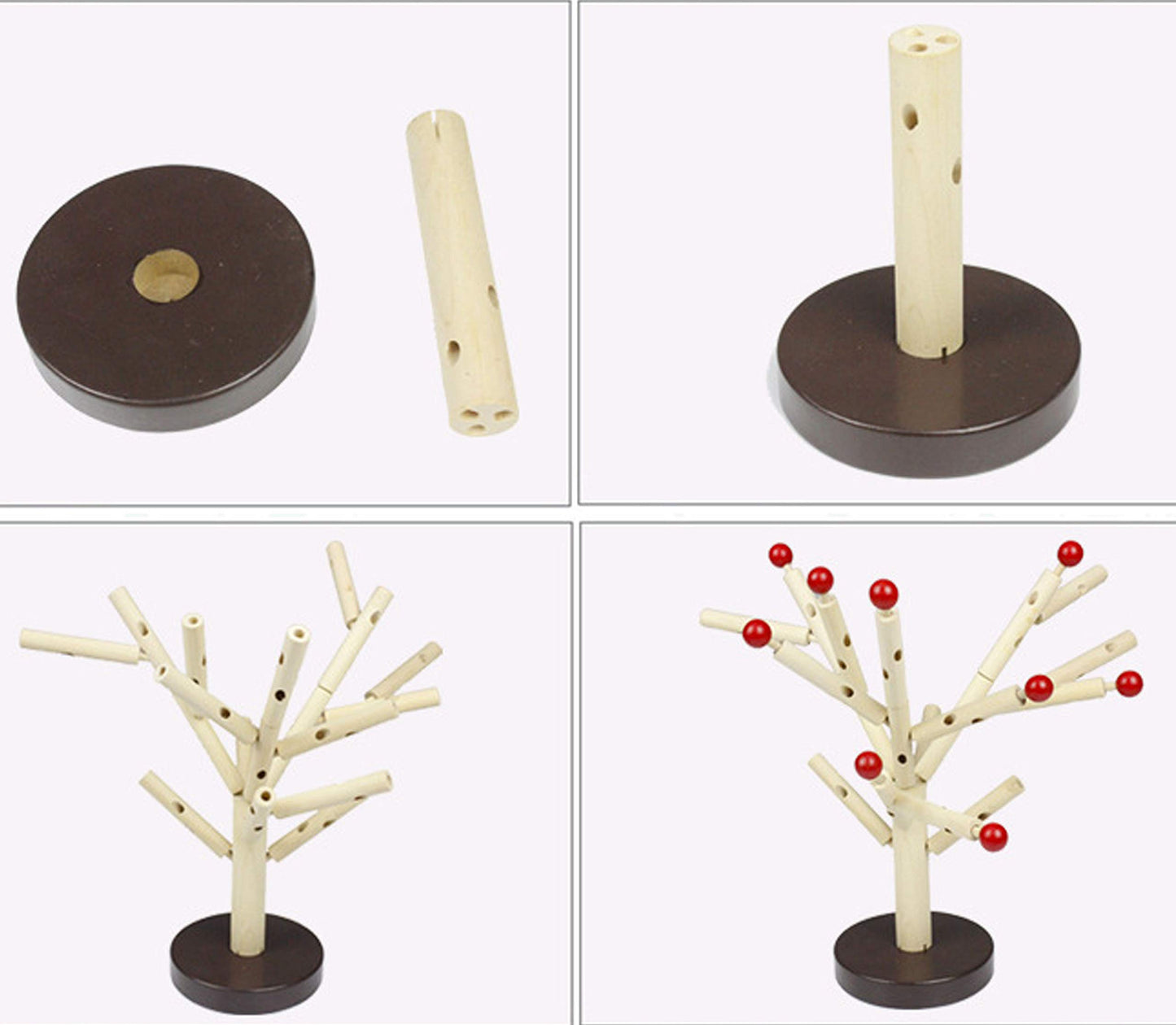 Carykon Wooden Tree Building Blocks – DIY Assembly Puzzle Toy for Kids Ages 3+, Educational Early Learning & Home Decoration (Yellow)