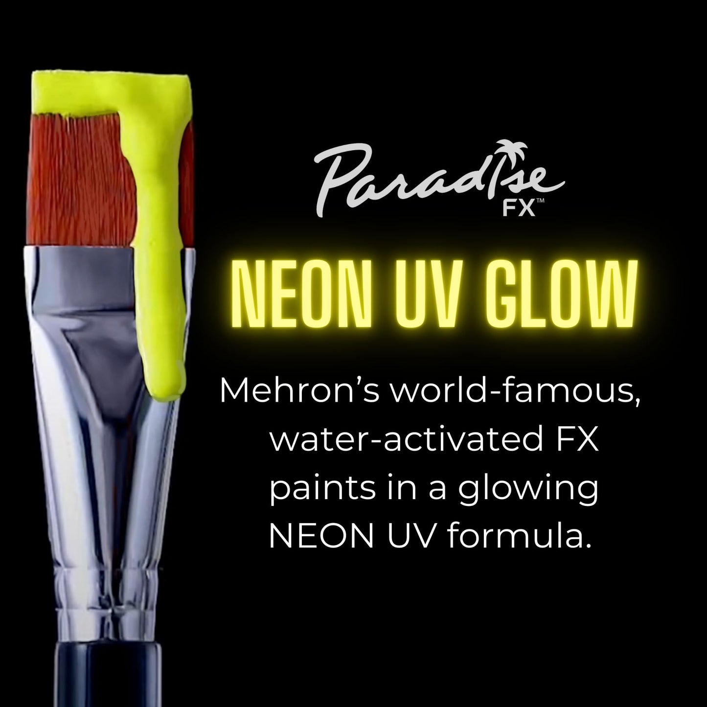 Mehron Paradise FX UV Neon Glow - Neon UV Stardust 1.4 oz | Water Activated Black Light UV Paint for Raves, Costumes, SFX, Halloween, Stage, Theater