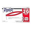 SC Johnson Professional Ziploc Brand Food Storage 2 Gallon Bags, Food Storage Ziploc Brand Bags, Commercial Pack, 100 Count Box, for Professional Use…