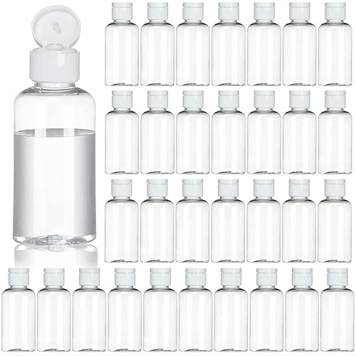 100Pack 1.7oz/50ml Plastic Empty Squeeze Bottles with Flip Cap Hand Sanitizer Bottle small travel Size bottles Refillable Container for Shampoo Lotion