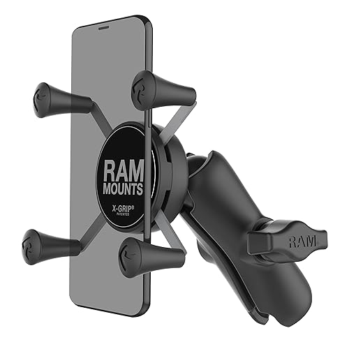 RAM Mounts RAP-HOL-UN7B-201U X-Grip Phone Holder with Composite Double Socket Arm(Medium) Compatible with RAM B Size 1" Ball Components
