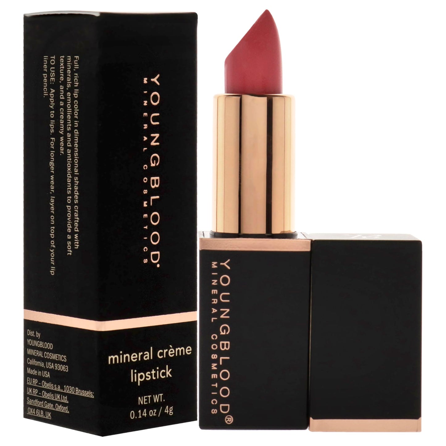 Youngblood Mineral Creme Lipstick - Dragon Fruit for Women - 0.14 oz Lipstick