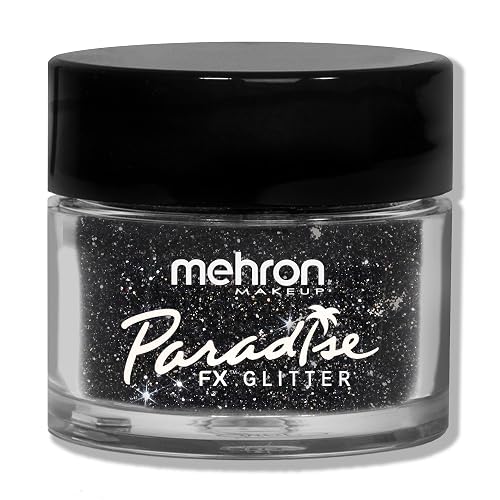 Mehron Makeup Paradise Glitter FX | Professional Cosmetic for Makeup & Art | Vibrant & Shimmering Loose Glitter .25 oz (7 g) (Black)