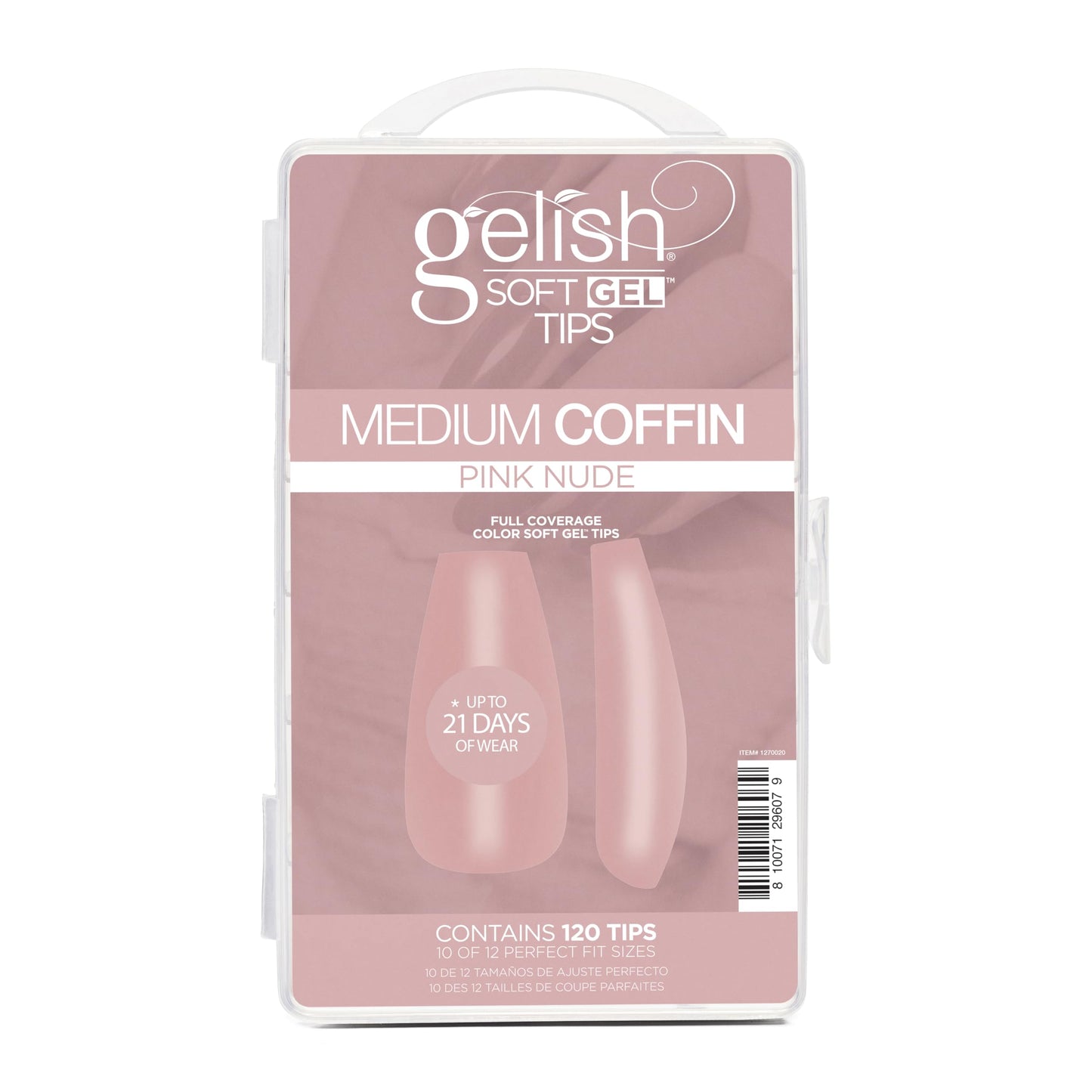 Gelish Nude Soft Gel™ Tips Press on Nails Extension - Pink Nude Medium Coffin, 120 Count Beauty & Personal Care Gelish