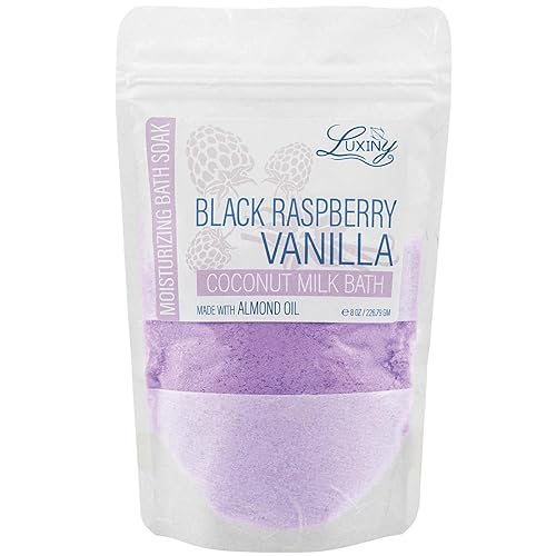 Luxiny Vegan Milk Bath Soak Made with Moisturizing Coconut Milk Powder & Sweet Almond Oil for a Bath Bomb Dust Soothing Fizz & Relaxing Soak, 8 oz.…