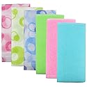 Meetory 6 Pieces Exfoliating Nylon Bath Cloth Towel, 35 inches (90cm) Beauty Skin Bath Wash Cloth Towel Massage for Women and Men