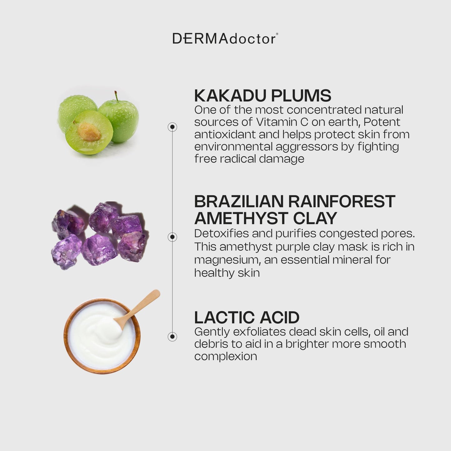 DERMAdoctor Clay Mask for Face with Bentonite & Kaolin Clay - Vitamin C Mask for Face, Pore Minimizer, Facial Detox, Facial Oil Remover, Illuminator