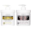 Advanced Clinicals Unscented Retinol Body Lotion & Face Moisturizer + Manuka Honey Body Cream For Women & Men | 2PC Skincare Set Helps Reduce