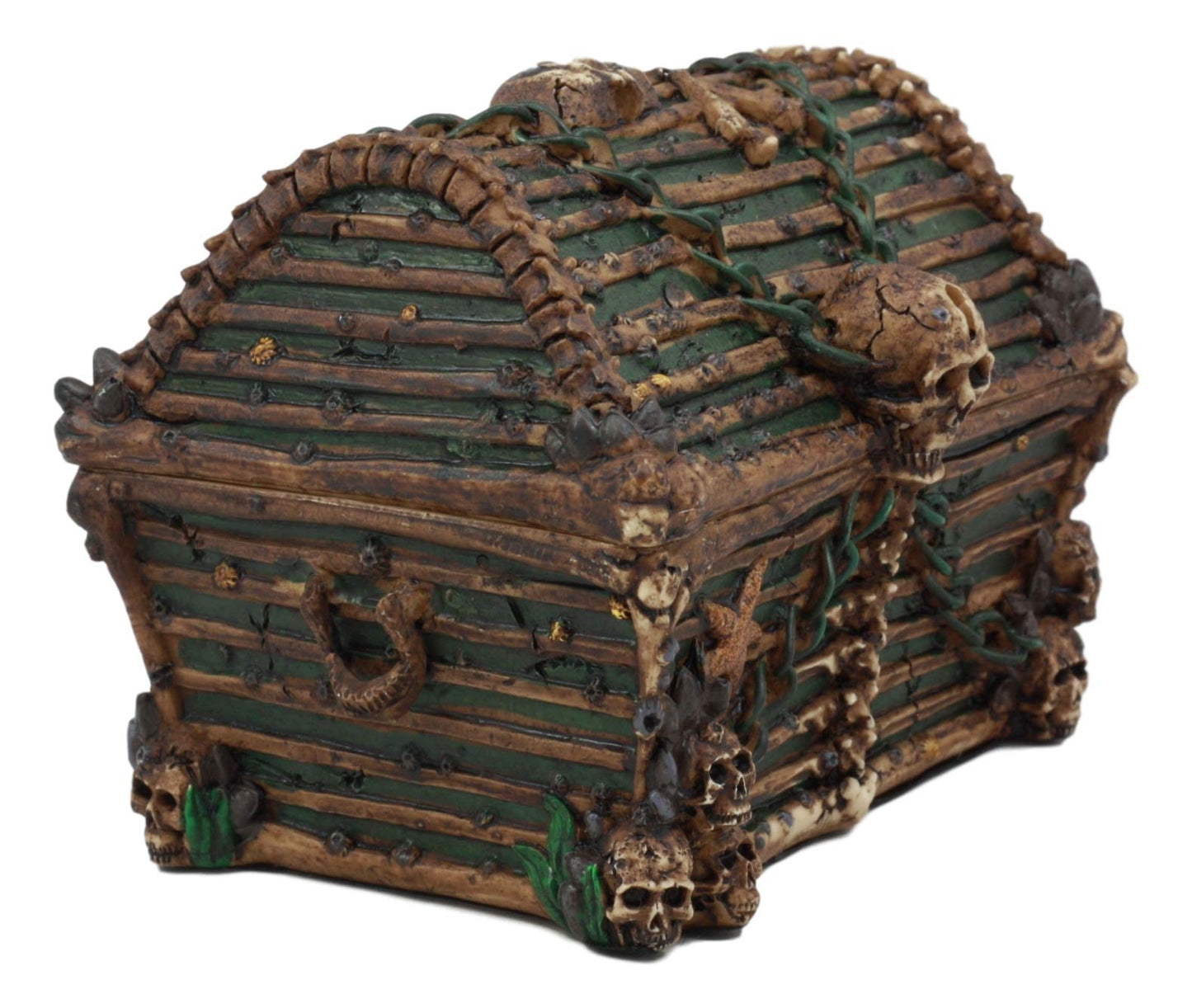 Ebros Pirate Davy Jones Ghost Haunted Sunken Ship Small Treasure Chest Box Featuring A Cross Chained Skull Jewelry Box Figurine As Decorative Secret…