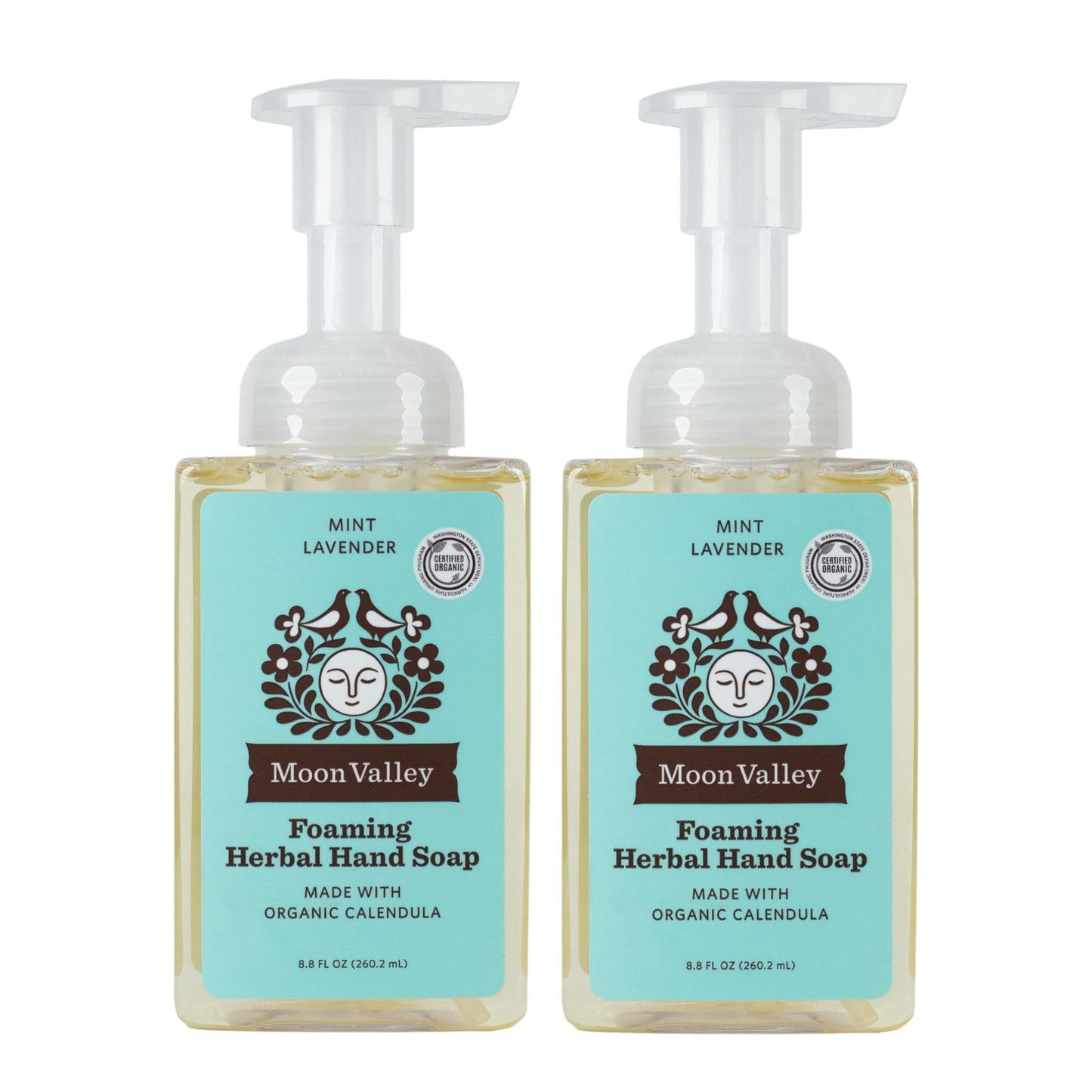 Moon Valley Herbal Foaming Hand Soap, Mint Lavender Two Pack, Vegan, Recyclable Bottle Beauty & Personal Care Moon Valley Organics