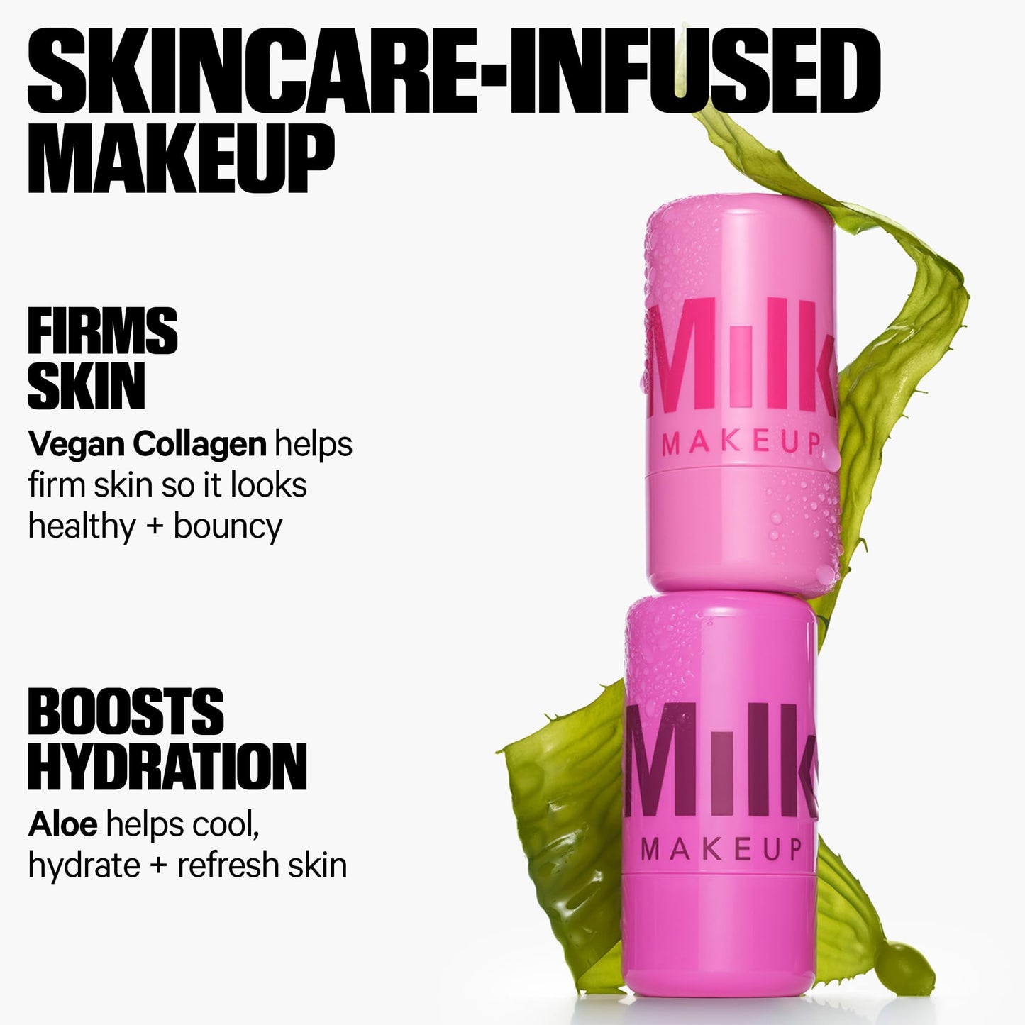 Milk Makeup Cooling Water Jelly Tint - Long-Lasting Sheer Lip + Cheek Stain with Firming Vegan Collagen + Hydrating Aloe - Transfer Proof, Buildable