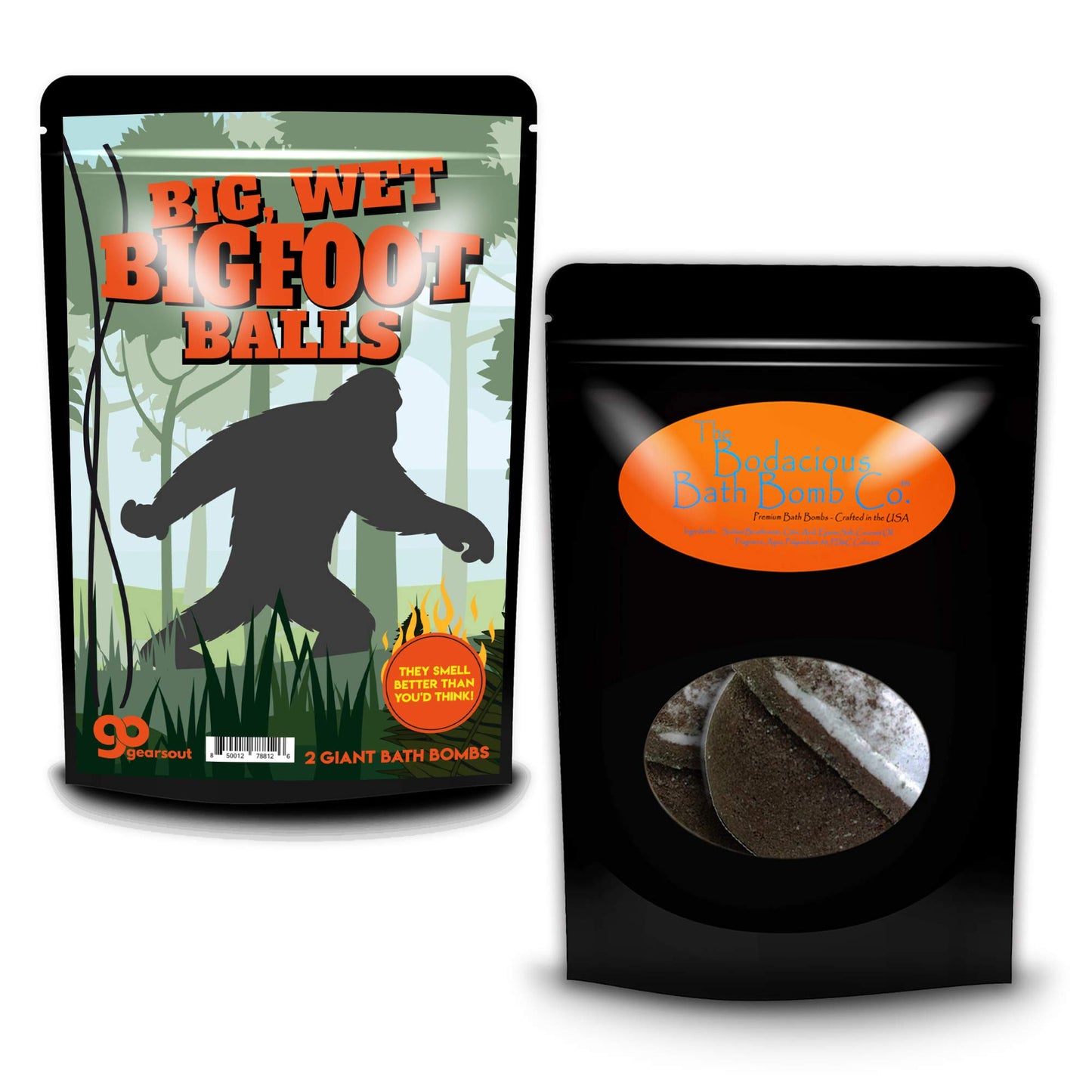 Big Wet Bigfoot Balls Bath Bombs - Funny Sasquatch Design - Cool Bath Bombs for Men - Giant Root Beer Bath Fizzers, Handcrafted in The USA, 2 Count