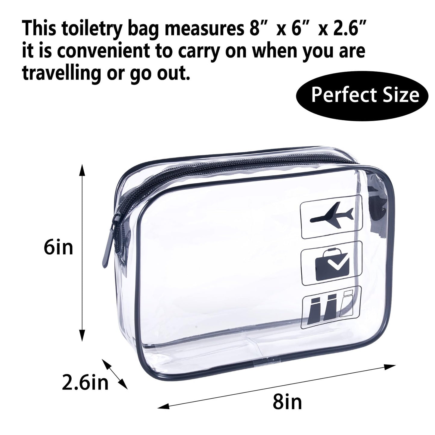 TREALDATE TSA Approved Toiletry Bag 3Pcs - 3 Pack Clear Travel Bags for Toiletries, Carry on Airport Airline Compliant Bag,Makeup Bags Clear Toiletry Beauty and Personal Care TREALDATE