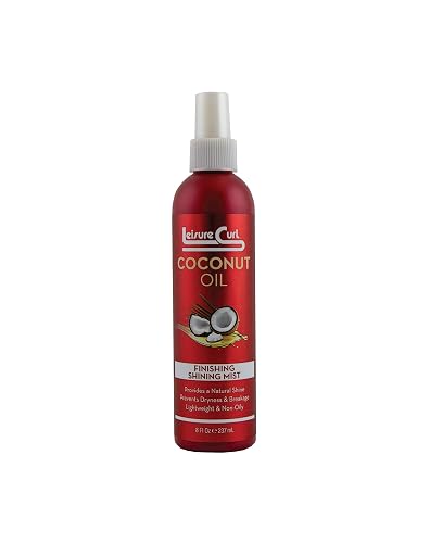 Coconut Oil Finishing Shining Mist, 8 oz for Natural Shine | Prevents Dryness & Breakage, Lightweight & Non-Oily Styling
