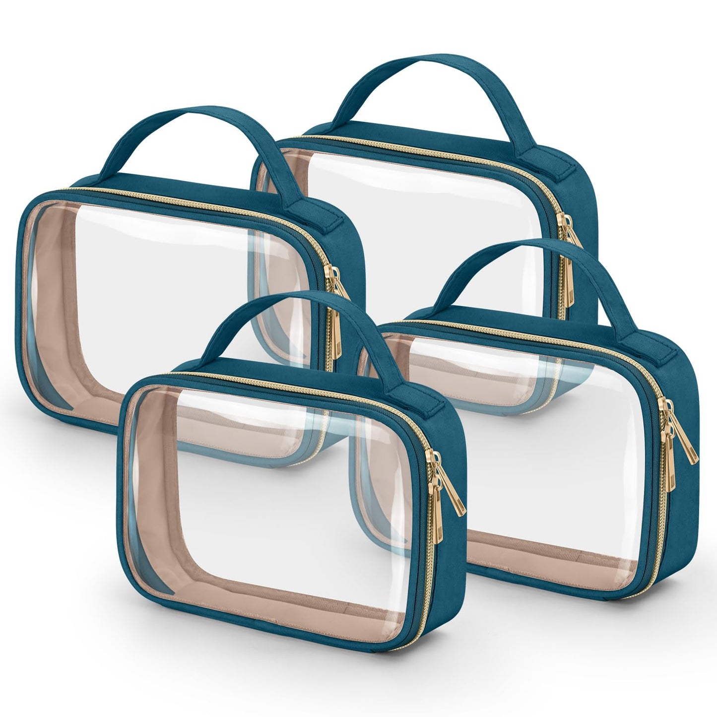 Wedama TSA Approved Toiletry Bag, 4 Pack Clear Makeup Bags with Handles, Quart Size Clear Toiletry Bags, PVC Cosmetic Bags for Women and Men, Carry on Beauty and Personal Care Wedama Default Title