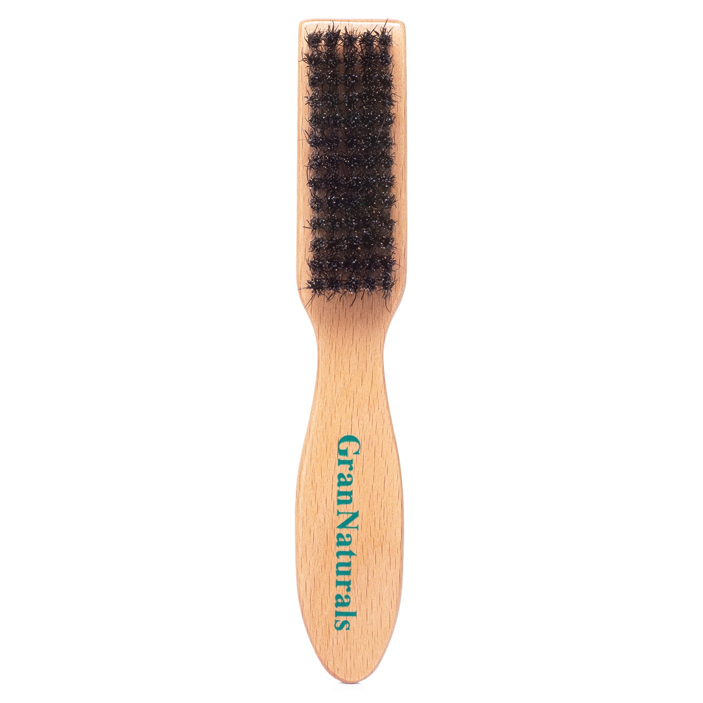 GranNaturals Barber Brush for Fades and Clipper Brush Cleaning - Boar Bristle Mini Slick Back Hairbrush Salon & Barber Accessory for Fades, Blades