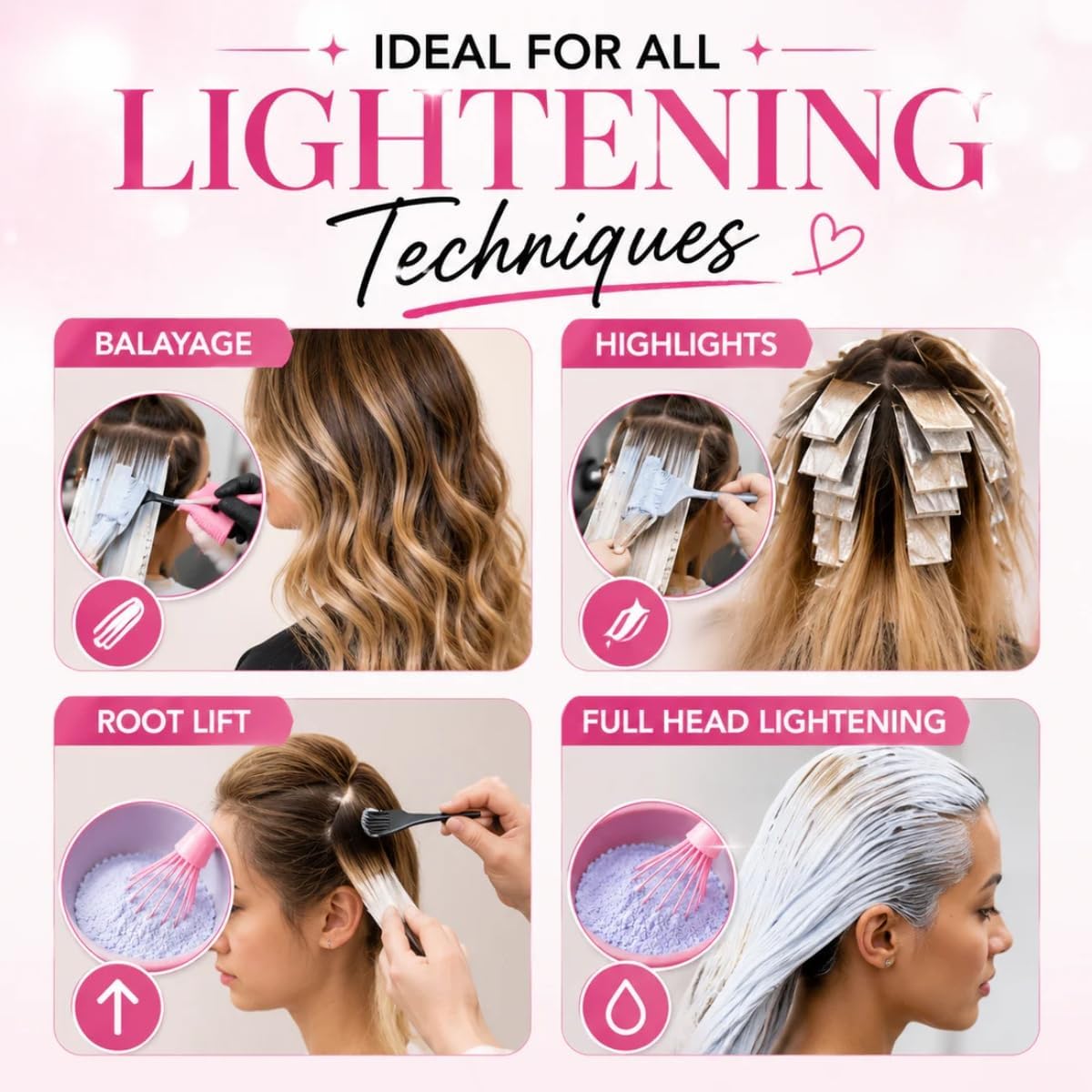 Odeon Professional Ultra-Lifting Powder Lightener - Hair Bleach Powder for Up to 9 Levels Lift | Ideal for Balayage, Highlights & Full Hair Bleaching