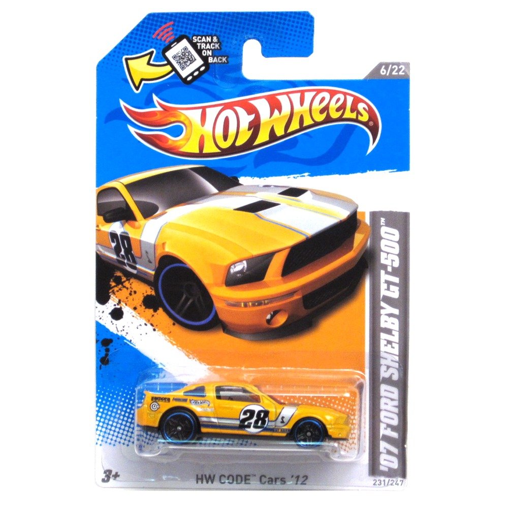 2012 Hot Wheels HW Code Cars '07 Ford Shelby GT-500 Yellow #231/247