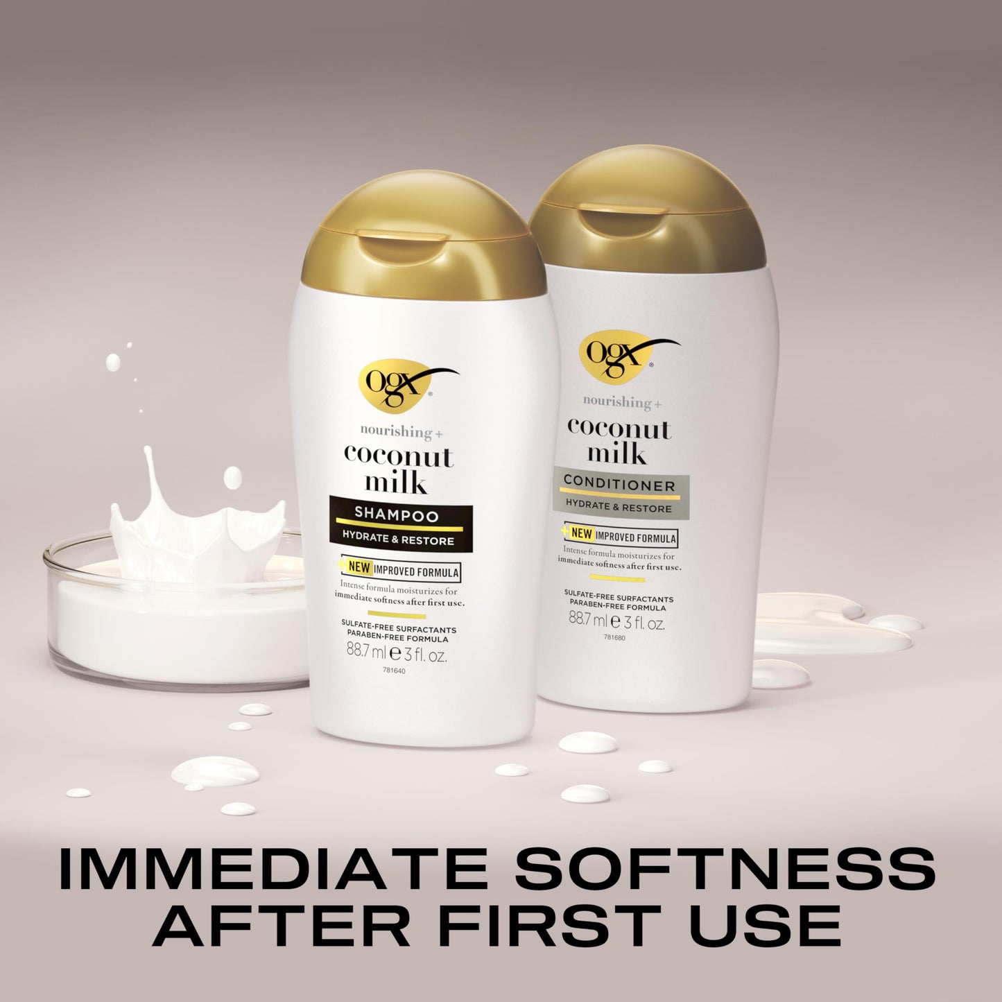 OGX Giftset Nourishing + Coconut Milk Shampoo & Conditioner & Extra Strength Damage Remedy + Coconut Miracle Oil Penetrating Hair Oil (3pc Hydration