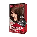 Revlon Permanent Hair Color, Permanent Hair Dye, Colorsilk with 100% Gray Coverage, Ammonia-Free, Keratin and Amino Acids, 47 Medium Rich Brown, 4.4