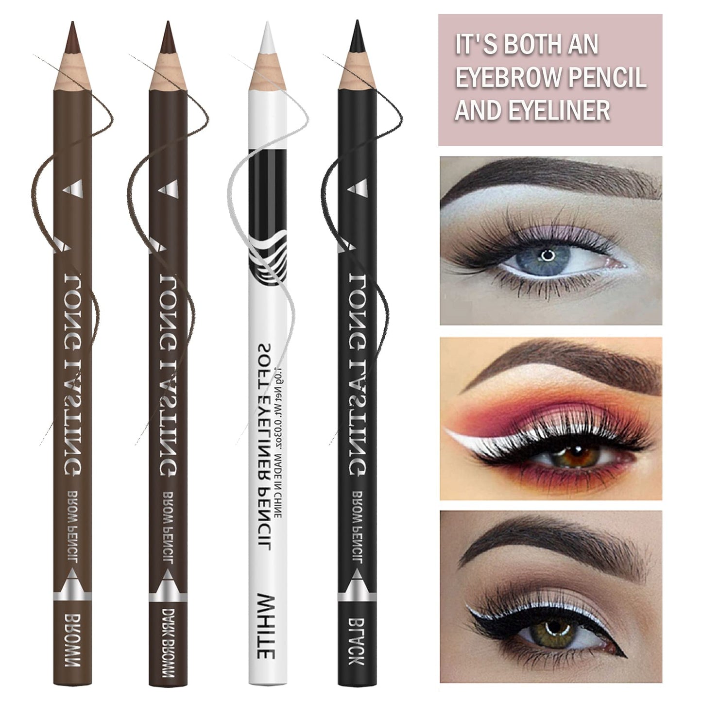 7Pcs Multicolor Eyebrow Pencil Eyeliner Set, Waterproof Eye Brow Pencil, Easy to Coloromen Women Professional Eyebrow Pencil Smudge Proof Long Lasting