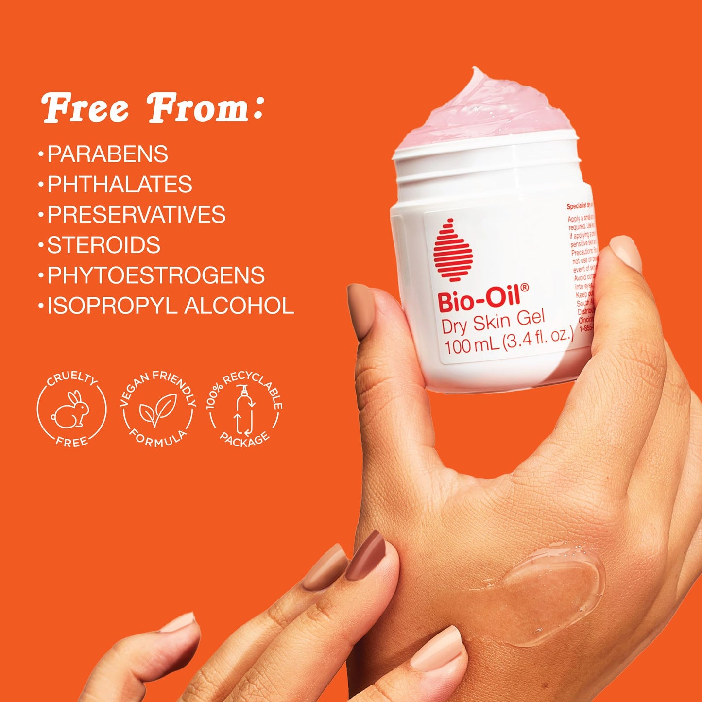 Bio-Oil Dry Skin Gel, Face and Body Moisturizer, Fast Absorbing Hydration, with Soothing Emollients and Vitamin B3, Non-Comedogenic, 6.7 Oz