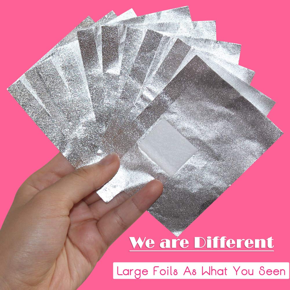 MIILYE Nail Polish Remover Foil Wraps for Acrylic/Dip Powder/UV/Gel/Polish Varnish Soak-off Removal, with Pre-attached Lint Free Pad (100x Gel Nail
