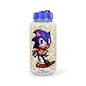 JUST FUNKY Sonic The Hedgehog Gold Rings Water Bottle | BPA-Free Large Plastic Water Jug With Screw Top Lid | Hydration For Outdoor Sports, Gym, Yoga