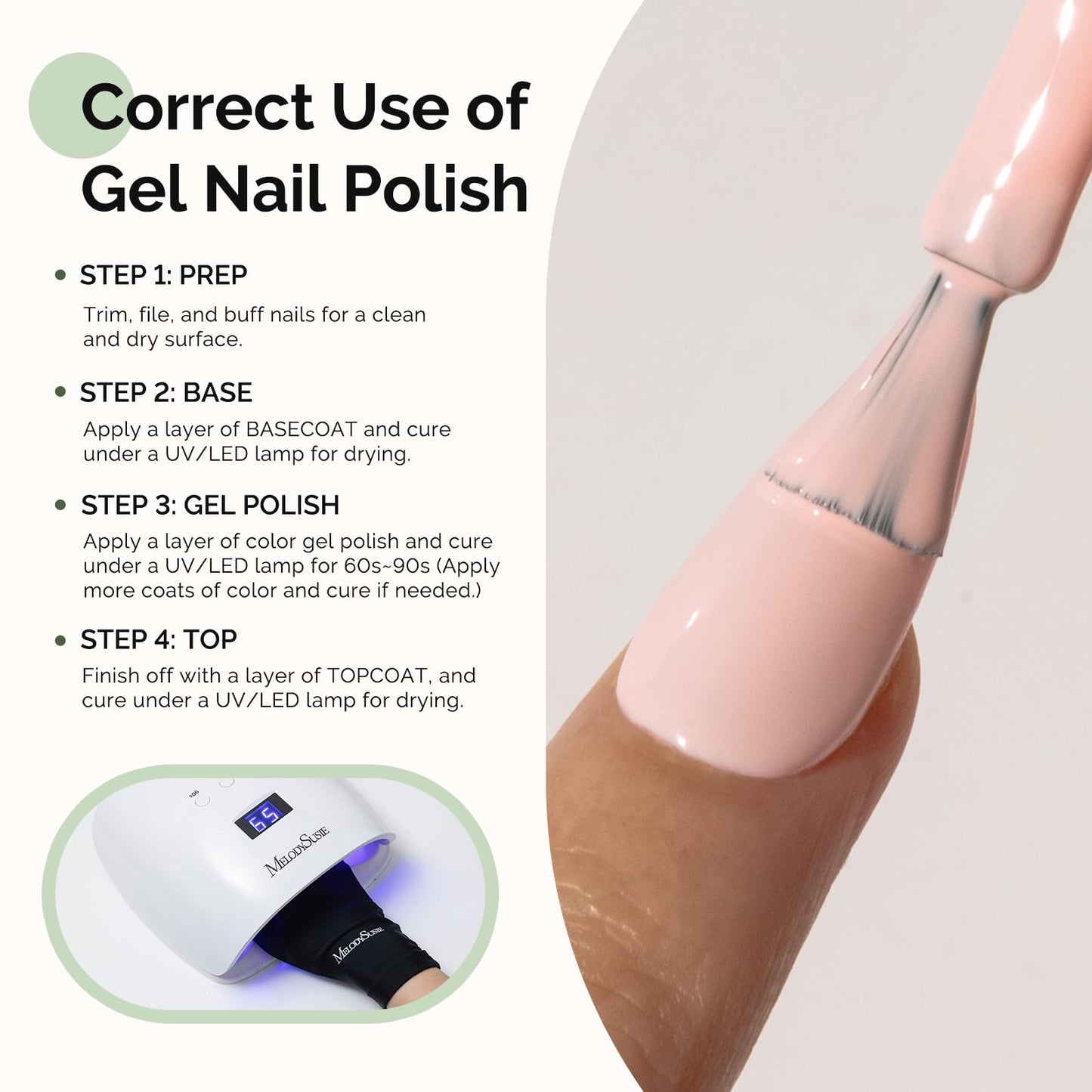 MelodySusie Hema Free Gel Nail Polish, 0.5 Fl Oz Thick Nude Pink Gel Polish, Non Toxic, Long Lasting, Soak Off UV Nail Polish, Manicure Nail Design Beauty and Personal Care MelodySusie