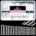 UNA GELLA No C Curve Nail Tips 504 PCS Extra Long XXL Tapered Square Nail Tips Half Cover Nails tips Straight Shape For French Acrylic Nails False