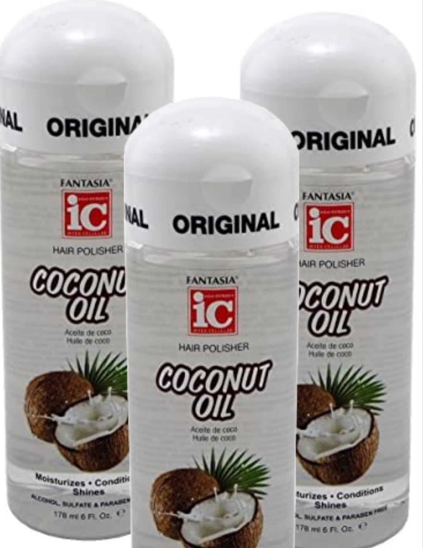 Fantasia Ic Hair Polisher 6oz Coconut Oil (3 Pack)