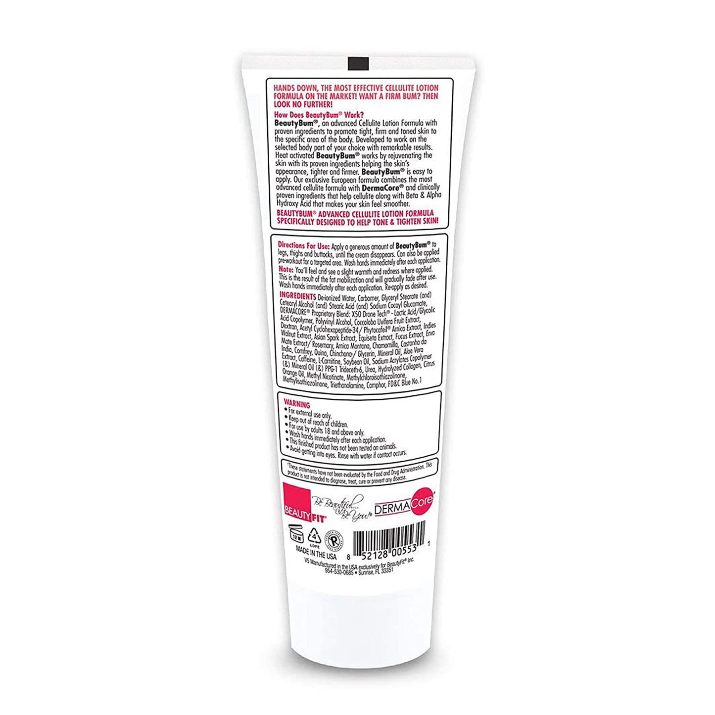 BeautyFit BeautyBum Pump Redefining Muscle Toning Lotion - Tightens Skin and Improves Appearance - Enhances Natural Elasticity and Firmness - Sculpt