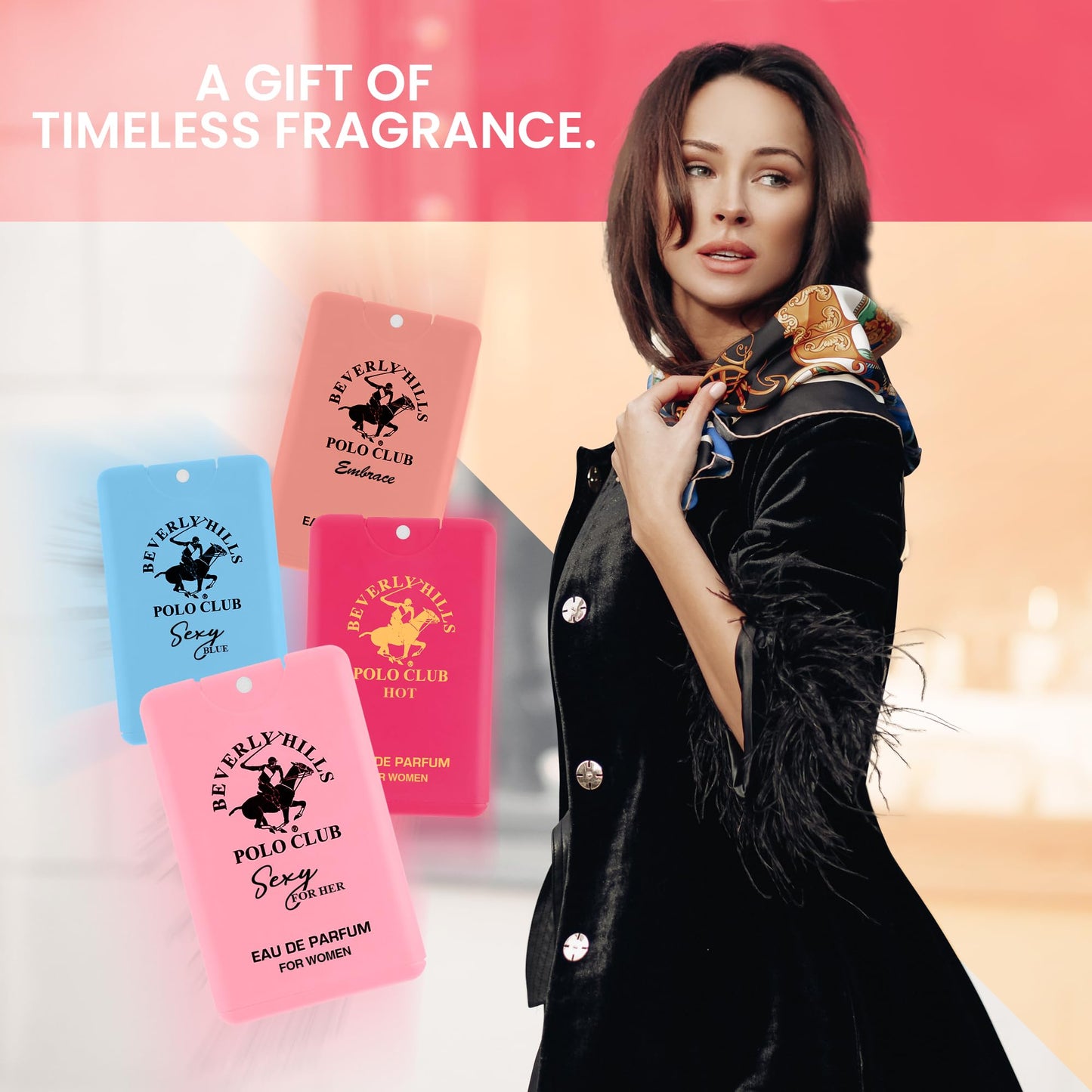 Beverly Hills Polo Club Women's Perfume Gift Set - 4 Piece Pocket Size Eau De Parfum Collection - Long-Lasting Scents for Her