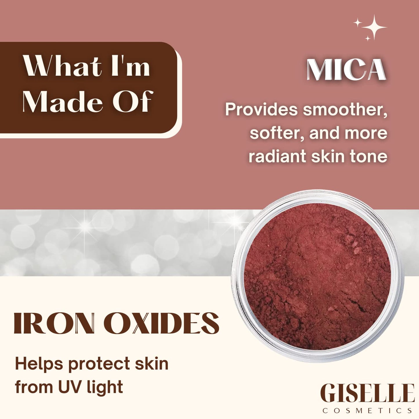 Giselle Cosmetics Red Hawaii Matte Blush Makeup Mineral Makeup Pure Talc Free Minerals Matte Loose Face Makeup Powder Blush for Cheeks 5 Gram Travel