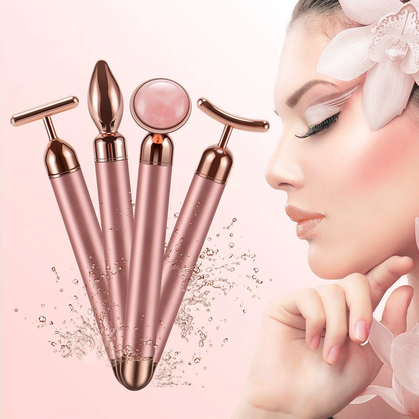 DANGSHAN 4-in-1 Face Massager Roller 24k Golden Face Roller, Arm Eye Nose Massage for Face Facial Massager Skin Care Tools