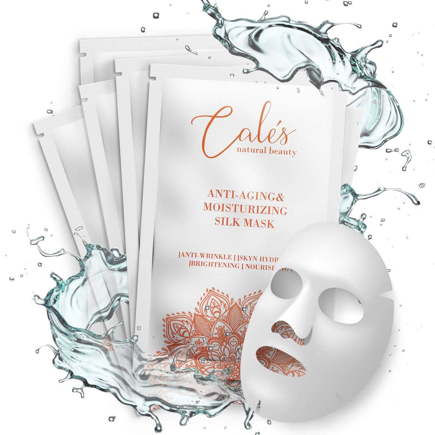 Calés Anti-Aging and Moisturizing Face Mask Set - Hydrating Face Masks for Women - 100% Cotton Face Mask Sheets for Skin Brightening and Nourishing