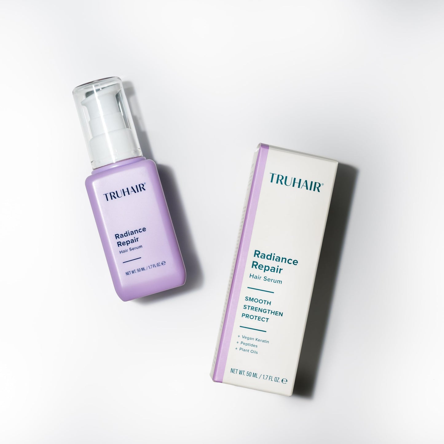 Truhair Radiance Repair Hair Serum - Keratin & Peptide Treatment with Argan, Camellia & Plant Oils - Smooth Frizz, Add Shine & Heat Protection