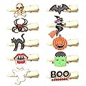 10PCS Halloween Hair Clips for Women Cute Spider Pumpkin Ghost Cat Duckbill Hairpins Small Gothic Alligator Clips Halloween Costume Party Hair