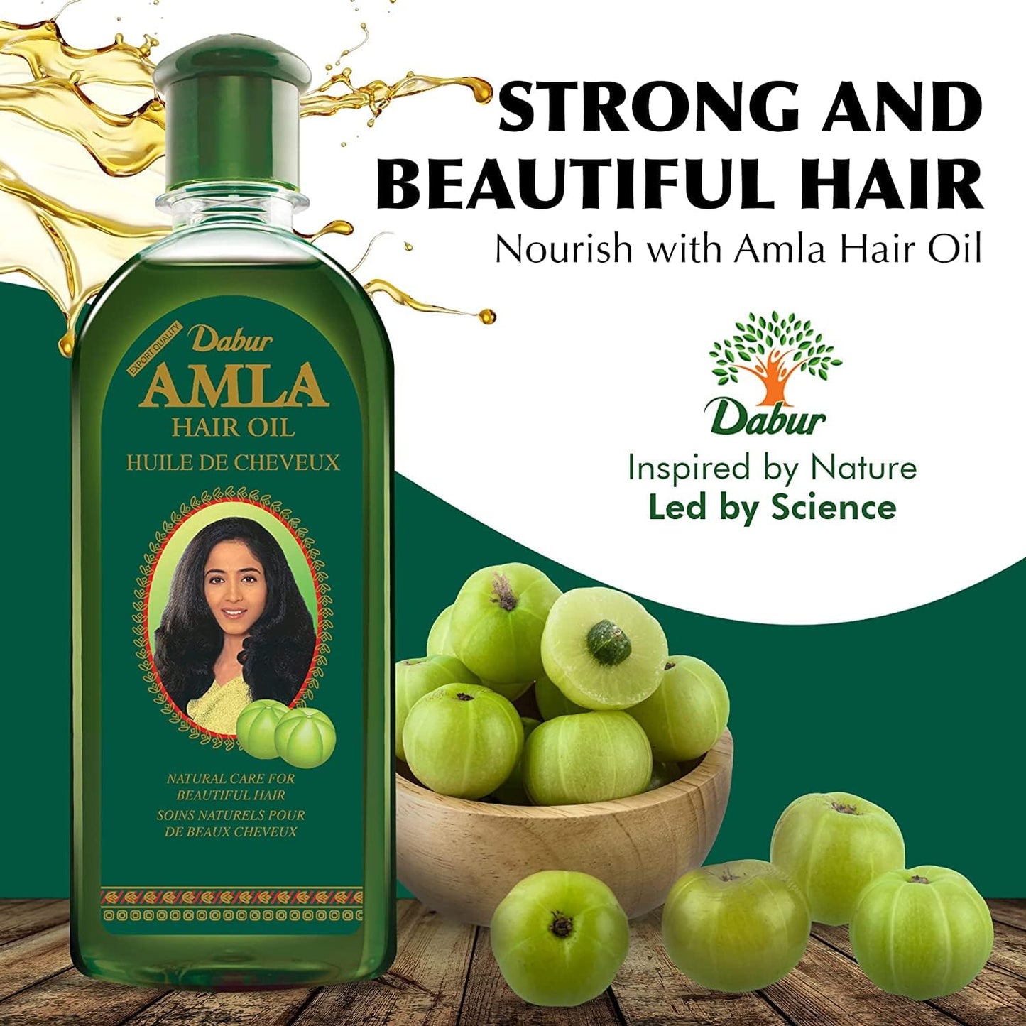 Dabur Natural Amla Hair Oil 180ml for Healthy Hair, Hydrated Scalp and Beautiful Hair - Vital Indian Hair Oil for Men and Women