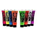 Uv Glow Blacklight Face and Body Paint 0.34oz - Set of 8 Tubes - Neon Fluorescent (All Colours)