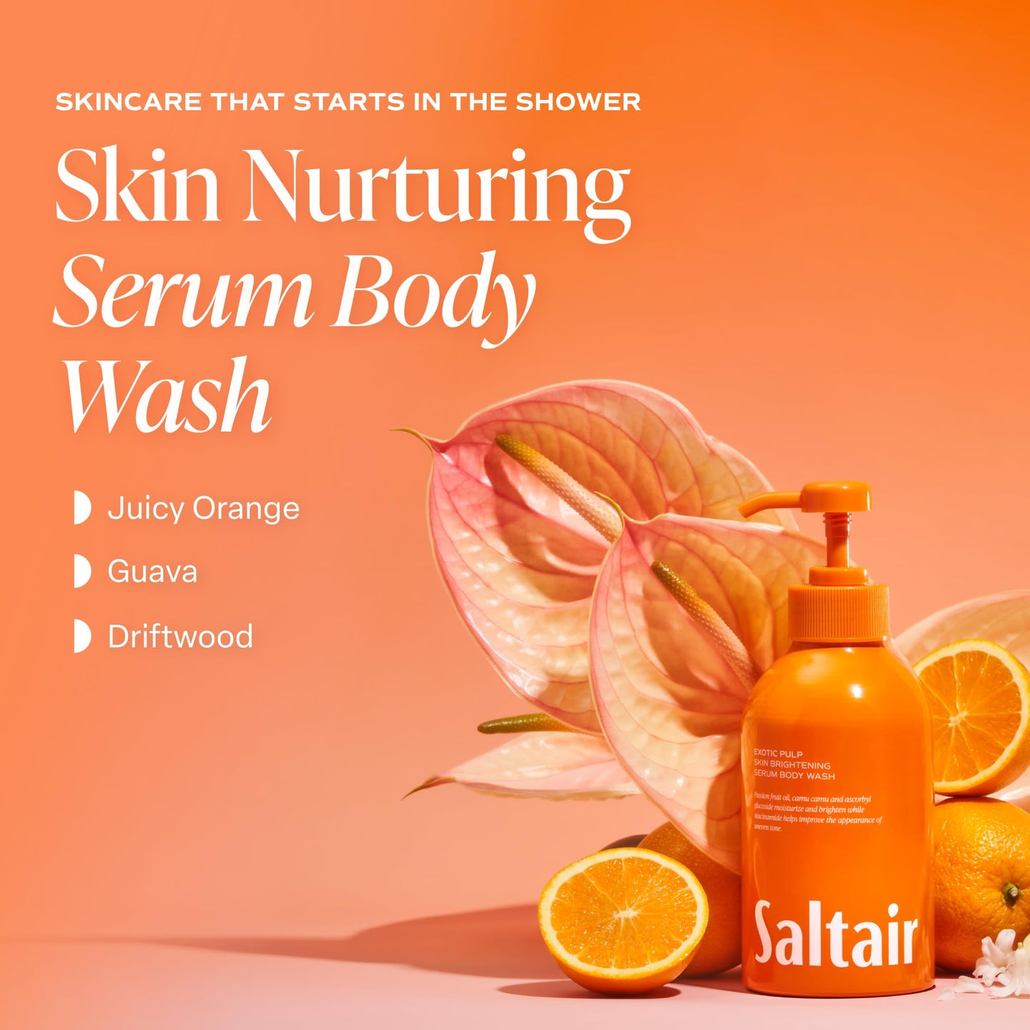 Saltair Body Wash 2-Pack - Moisturizing Body Wash with Niacinamide & Vitamin C - Scented Shower Gel for Women and Men - Exotic Pulp Scent, 2x 17oz Beauty & Personal Care Saltair