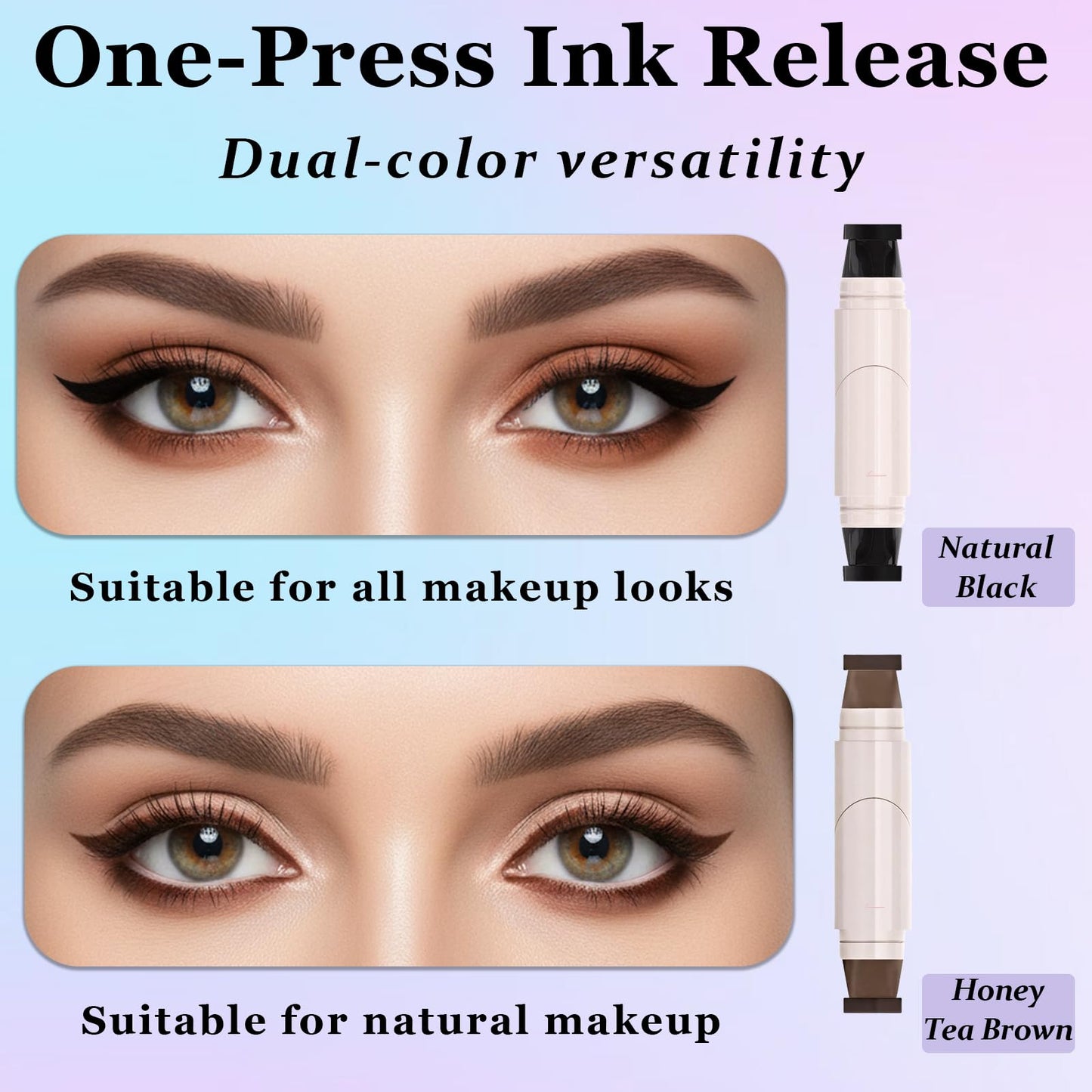 Charunee Winged Eyeliner Stamp Foldable Eye Liner Stamp, 2pc Gel Eyeliner Pencil Set Waterpoof Dual Ended Eye Stamp for Beginners,Easily Draw…