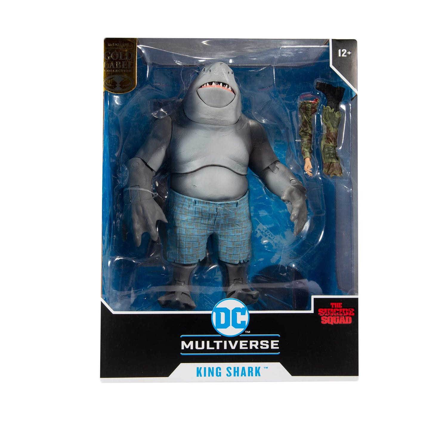 McFarlane 15088-9 Toys DC Suicide Squad Movie-Megafig-King Shark (Gold Label), Multicolour, 12 years +