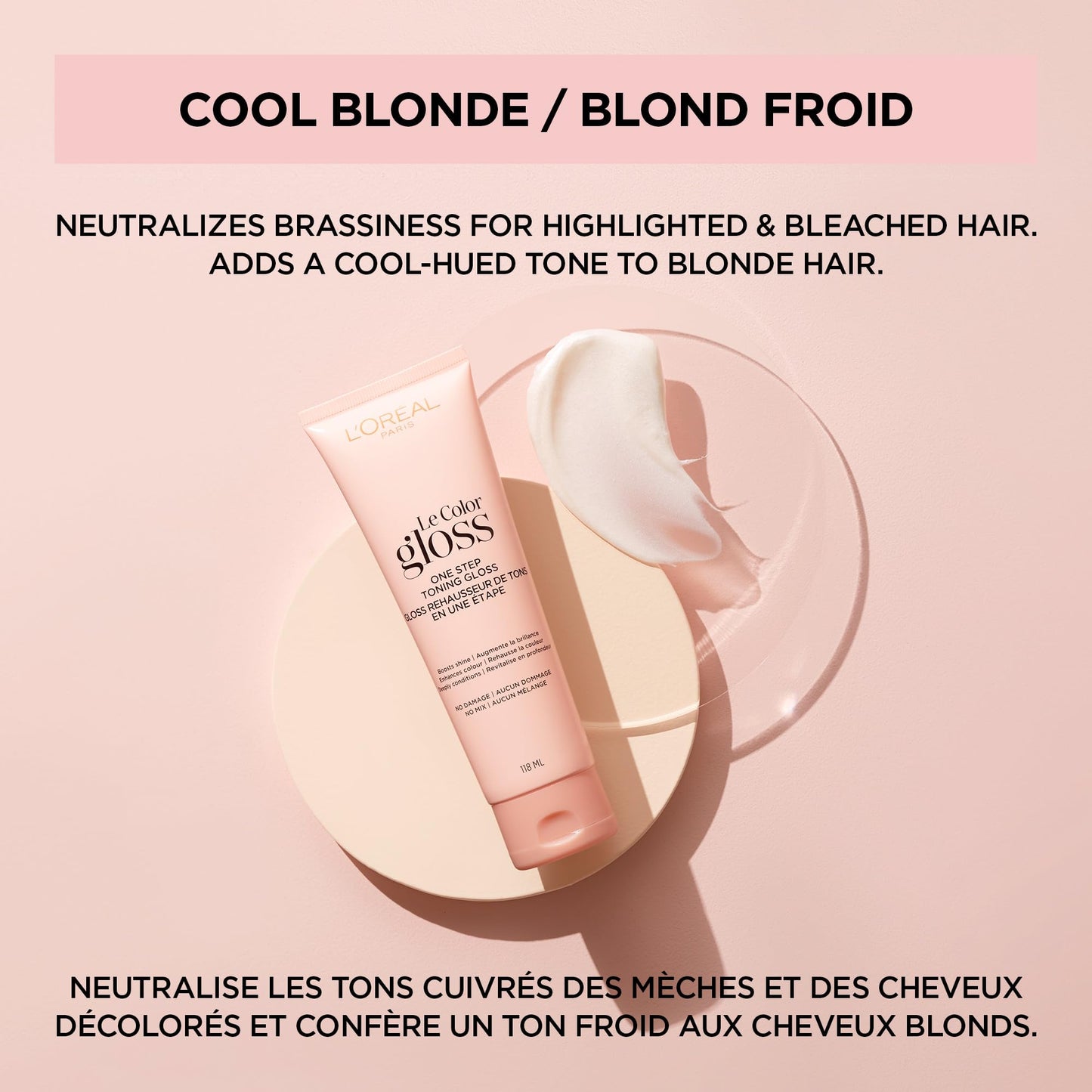 L’Oreal Paris Le Color One Step Hair Toning Gloss, Cool Blonde, 4 Ounce