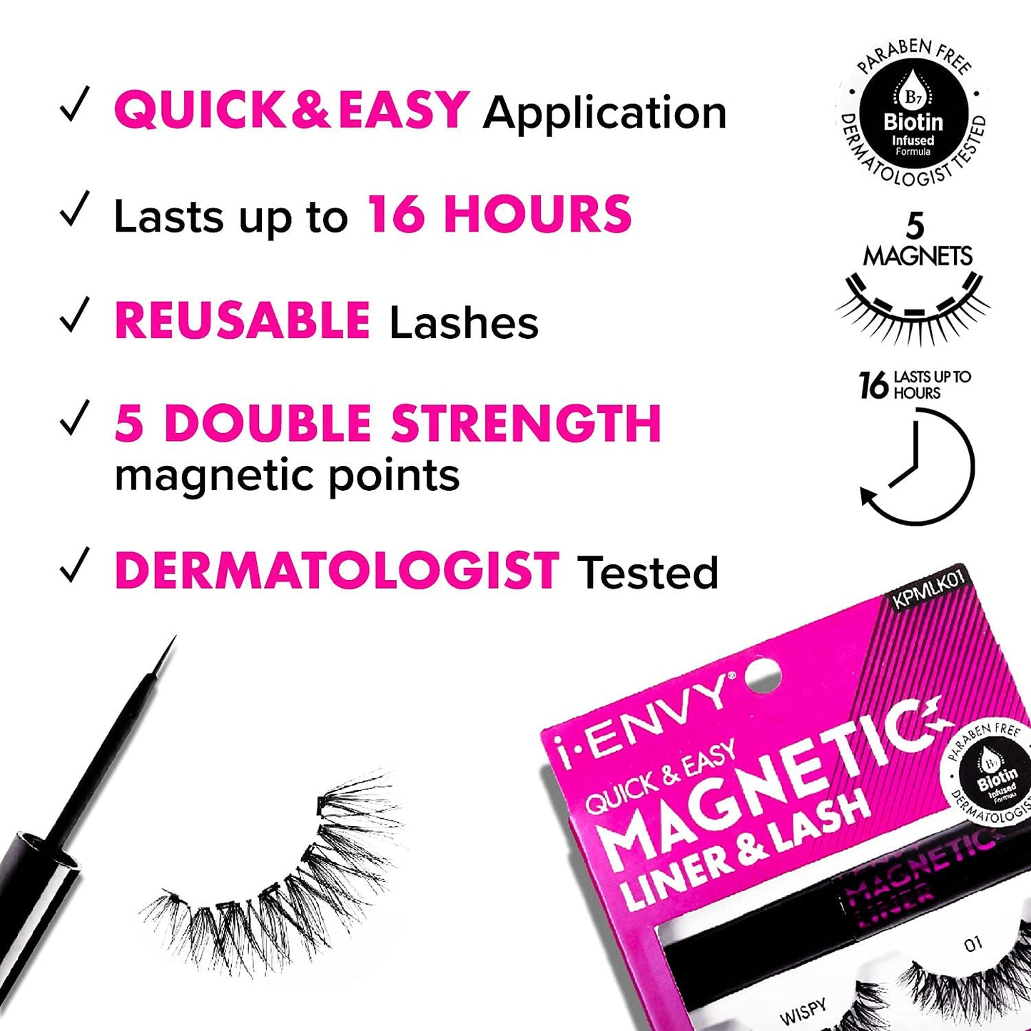 KISS i Envy Magnetic Lashes Double Strength Reusable Lashes Easy To Apply, Everyday Wearable False Eyelashes Faux Mink #3
