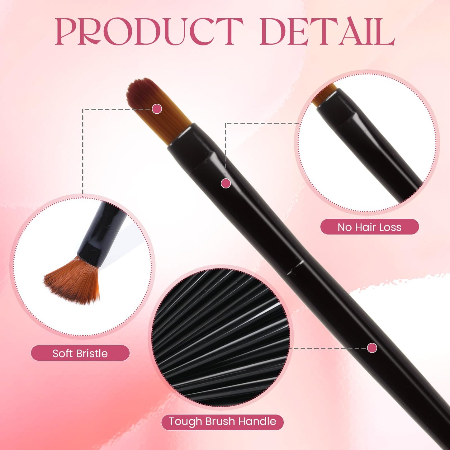 50 Pieces Lip Brushes, Pro Multifunctional Makeup Brush, Lipstick Gloss Wands Applicator Cosmetic Tool Kits, Black